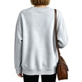 thumbnail image 5 of Nestiefly Oversized Crewneck Sweatshirt Women Fleece Long Sleeve No Hood Pullover Fall Casual Sweat Shirts Gray XL, 5 of 7