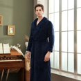 thumbnail image 1 of Camisón de terciopelo para pareja de otoño e invierno, bata de baño gruesa de gran tamaño para hombres y mujeres, pijama alargado, camisón blanco, 1 of 6
