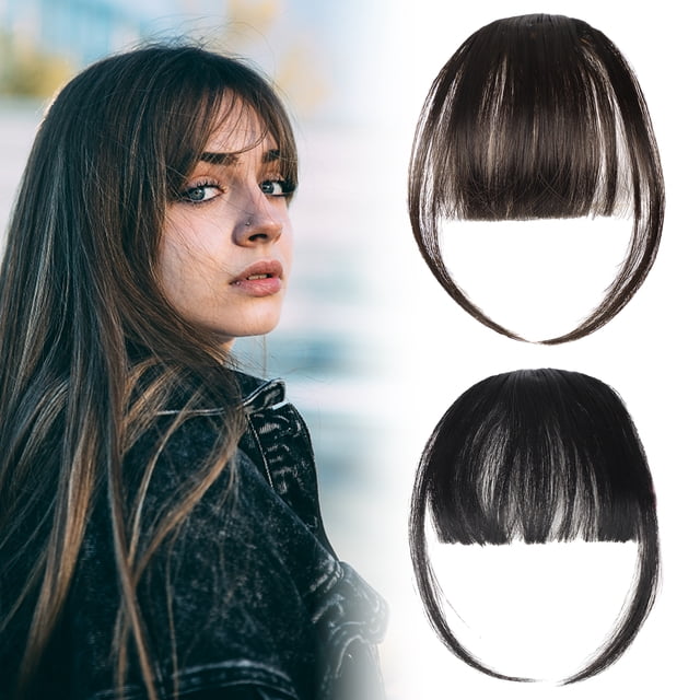 2 Ensembles de Perruque mini bangs - Naturel Noir + Brun Noir