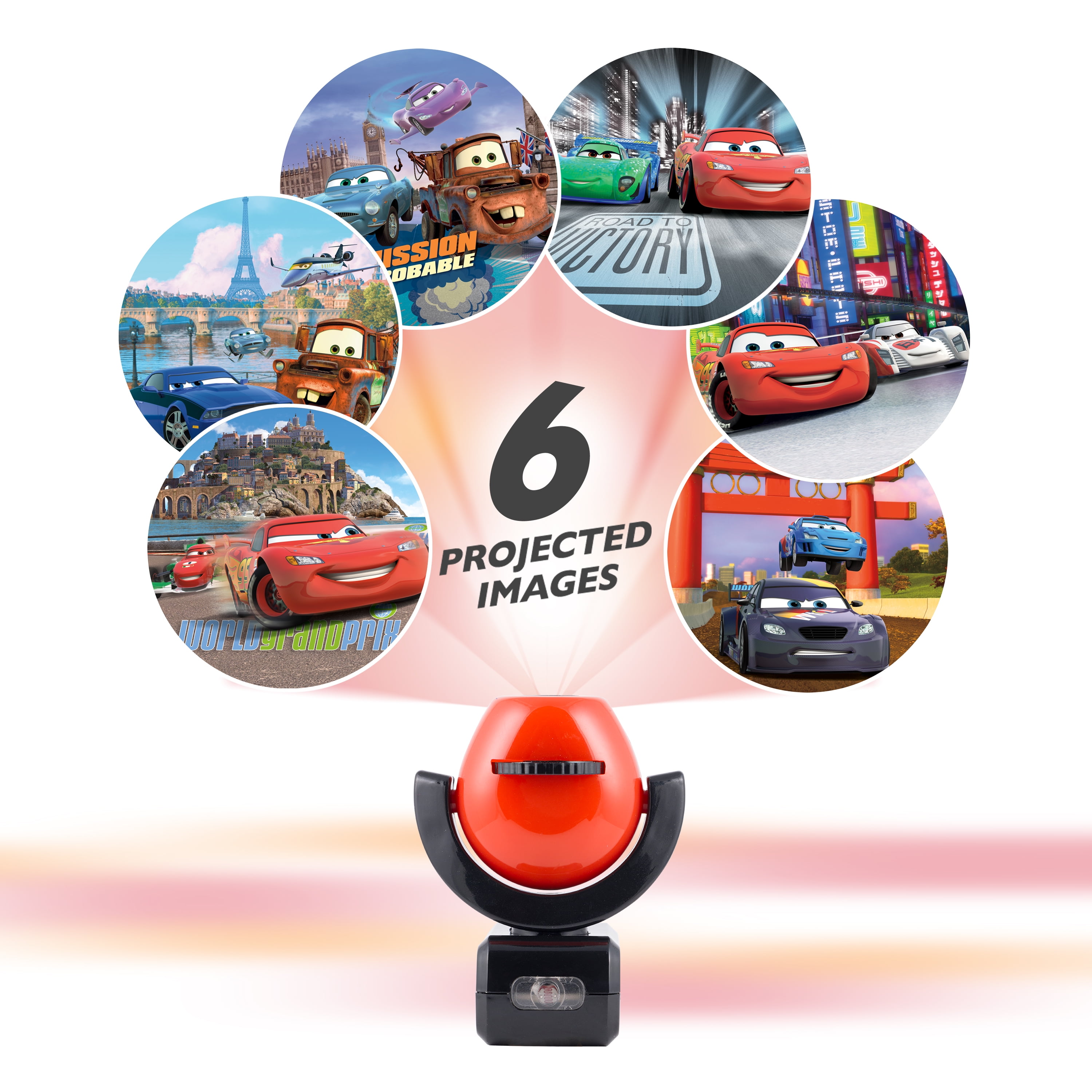 Projectables 6-Image Light Sensing Disney Pixar Cars LED Kids Night Light, Plug in, Bedroom, Bathroom, 11740