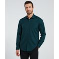 thumbnail image 6 of HISDERN Button Down Shirts for Mens Casual Forest Green Dress Shirts Regular Fit Long Sleeve Shirt, 6 of 11