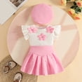 thumbnail image 5 of Amidoa Girls Summer 2 Piece Outfits Cute Sleeveless Tops Tops and Casual Skirt Kids Clothing Set Pink Size Pink Size 8, 5 of 9