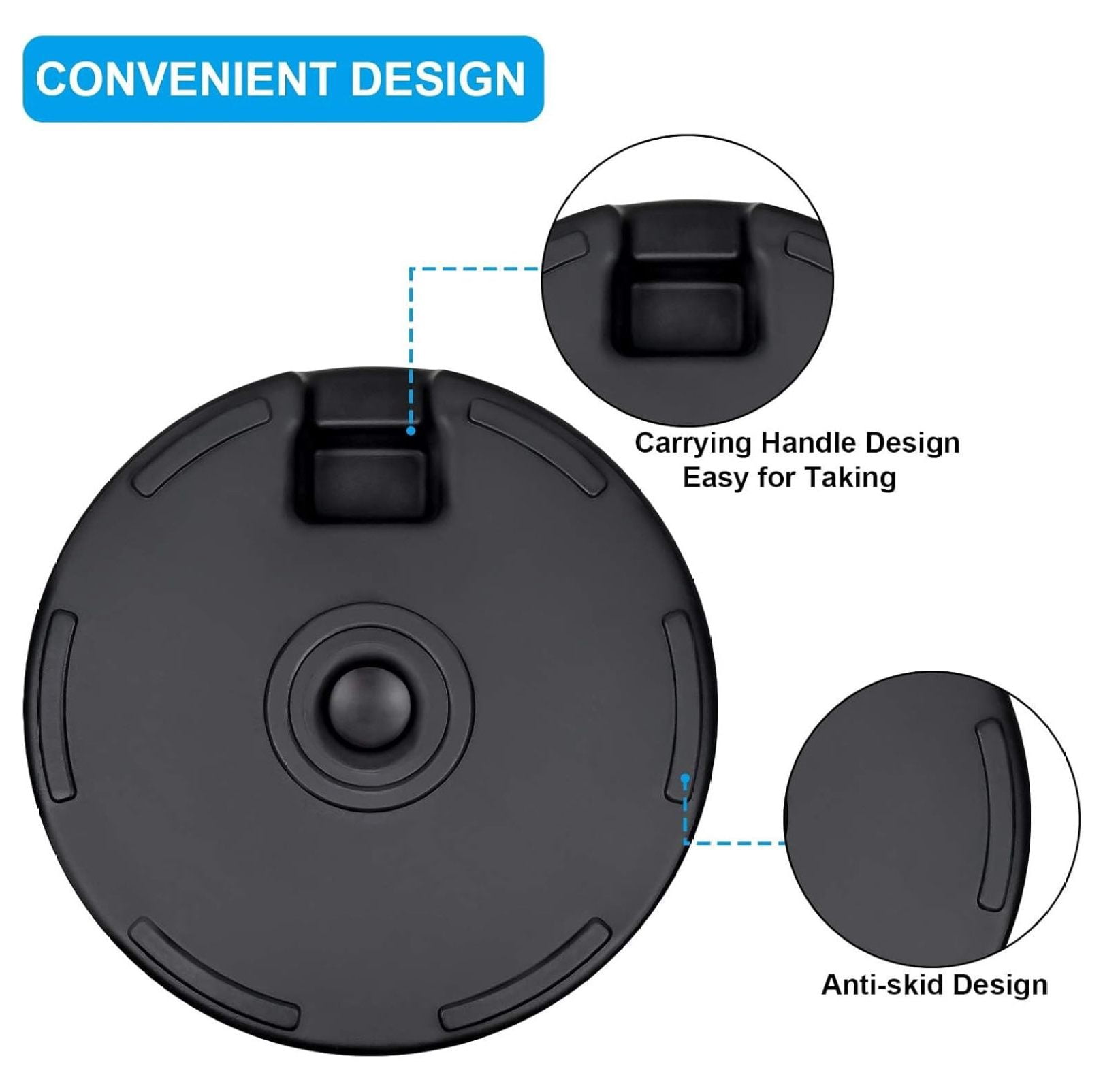50lbs 20" Capacity Fillable Patio Umbrella Round Base for Outdoor Lawn, Garden, Black