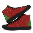 thumbnail image 5 of Coolcustomize Men's Plus Size Christmas High-Top Sneakers - Red & Green Plaid-Like Tree Print (Maroon/Green) Lace-Up Winter Shoes, All-Season Casual Boots for Holiday Parties - Festive Gift Footwear, 5 of 10