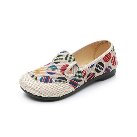 

Ritualay Ladies Comfort Flat Shoe Anti-Slip Lightweight Flats Wedding Walking Slip On Loafers Red 5.5