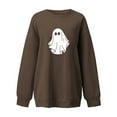 thumbnail image 3 of Jsaierl Halloween Sweatshirts for Women Cute Ghost Print Oversized Sweatshirts Crew Neck Loose Fit Pullover Tops Long Sleeve Fall Sweat Shirt Halloween Costumes, 3 of 4