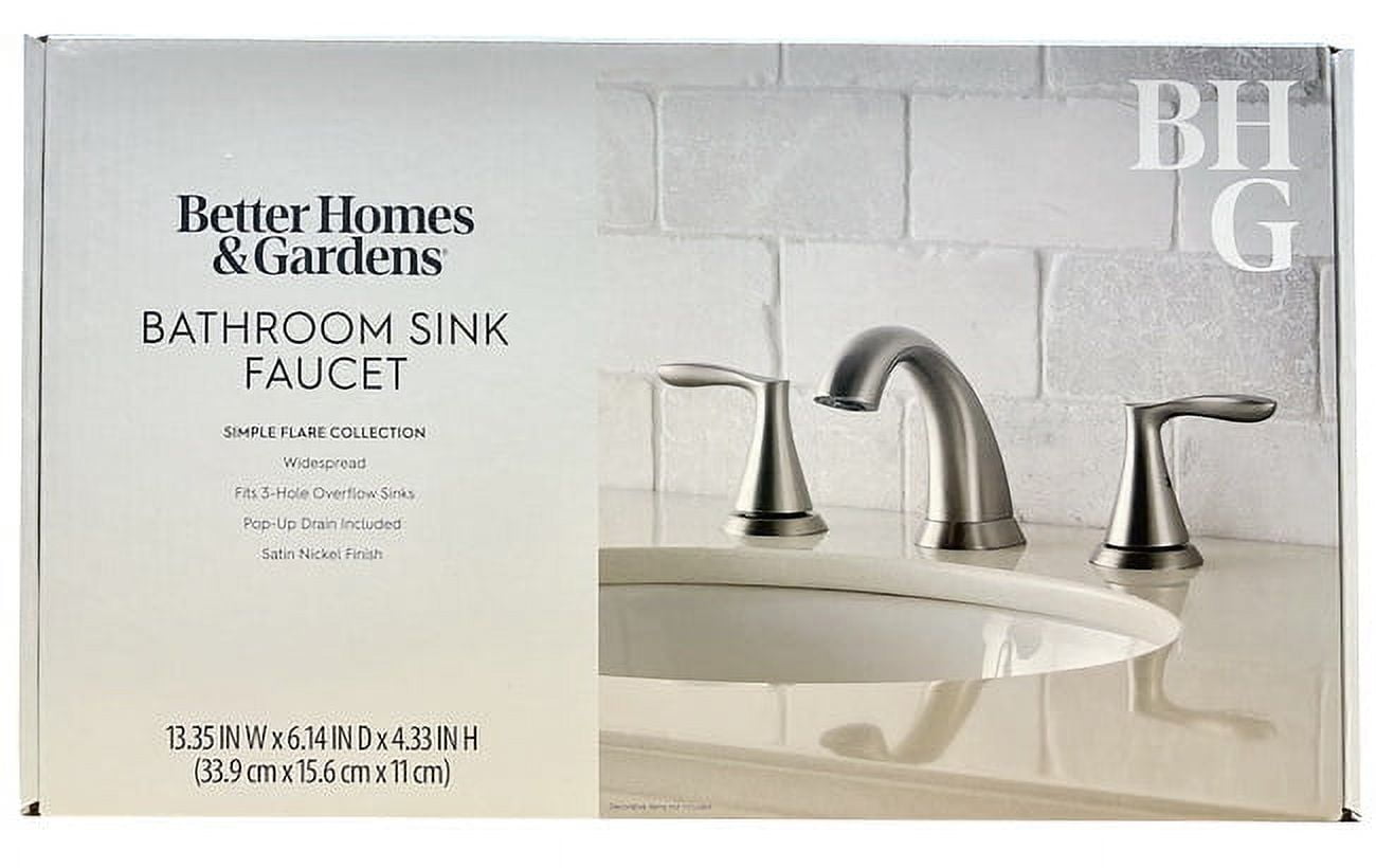 Better Homes & Gardens Simple Flair 8" Widespread Bathroom Faucet in Satin Nickel