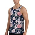 thumbnail image 2 of Gukieu Rose Flowers Print Men's Quick Dry Fitness Vest, Round Neck Sleeveless Fitness Bodybuilding Top-4X-Large, 2 of 7