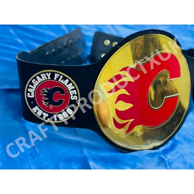 Ceinture de Fan de Lutte de Hockey sur Glace Taille Adulte Réplique du Championnat des Flames de Calgary NHL