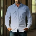thumbnail image 3 of Men's Button Down Shirt Gradient Color Wrinkle Free Shirts Long Sleeve Cotton Work Shirts with Two Pockets, 3 of 5