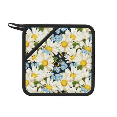 

Lukts Bees Collecting Nectar for Silicone Anti-hot Mats - Heat Resistant for Kitchen Counter Dish Drying Mat Silicone Trivets Hot Pads for Kitchen Counter