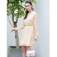 thumbnail image 3 of Dde San Patricio GargantilDe Mujer Con Cuello En V Vintage Acampanado Dorado Metálico Brillante EstrelVestido Acampanado Beige S, 3 of 6