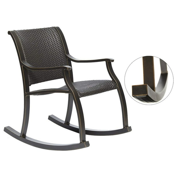 Rattan Rocker Chair, Weather Resistant Wicker Rocking ...