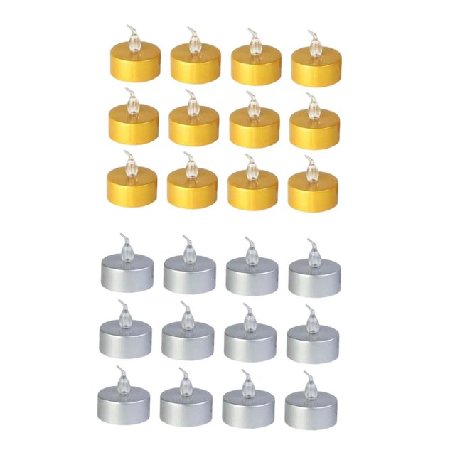 Tealights Candle,Tea Lights Candles Ornament LED Candle Lamps,Flameless LED Tealights Halloween Candles,Flickering Candles night lights Yellow Flash and Argent Warm White Gloria Vela candelita