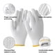 thumbnail image 5 of Guantes de trabajo PLWJK, unisex, tejidos de algodón y poliéster blancos, 5 of 6