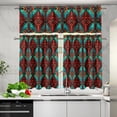 thumbnail image 3 of Aztec Tribal Cafe Curtains with Valance Short Farmhouse Kitchen Curtains and Valances Set Bathroom Window Curtains Valance and Tiers Set, 3 of 5