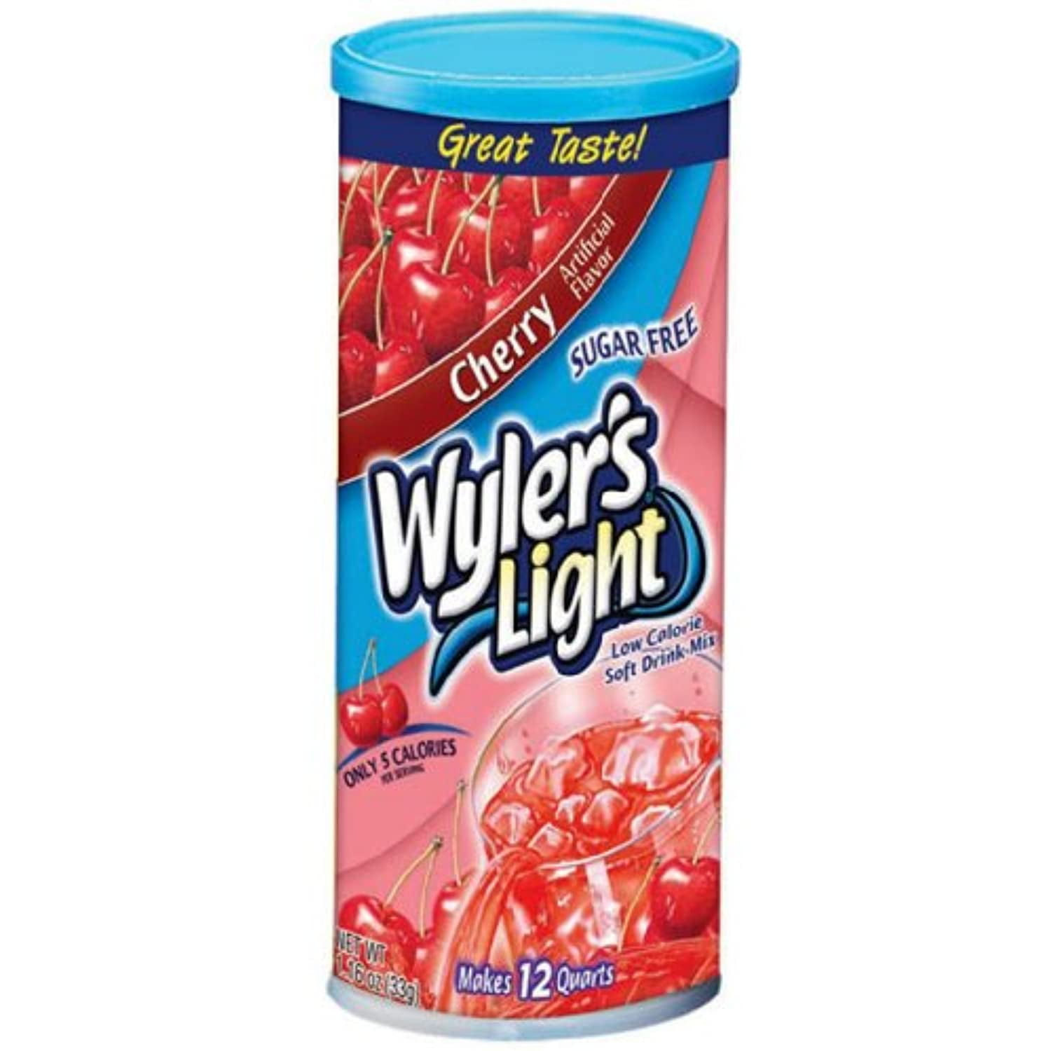 Wylers Light Soft Drink Mix, Cherry, 3.13Ounce (Pack Of 6)