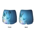 thumbnail image 5 of Vsdgher Butterflies And Waterlily In Water Print Women's Running Double Layer Shorts High Waisted with Pockets Elastic Yoga Workout Athletic Gym Sports, 5 of 8