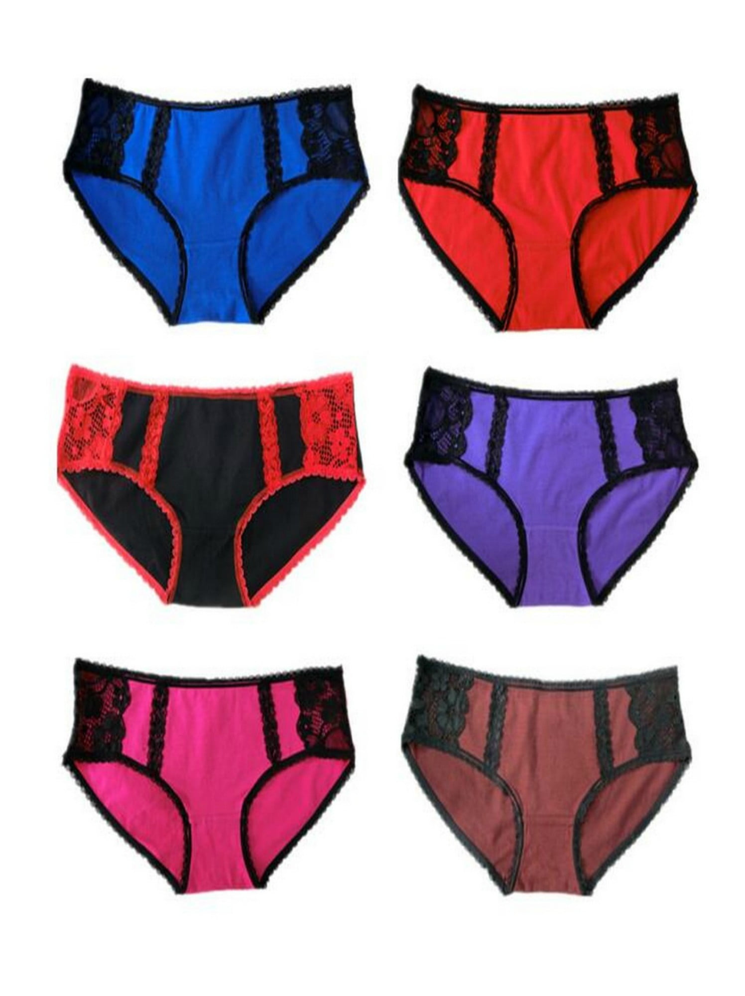 Womens No Show Hiphugger Panties Pack of 6