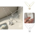 thumbnail image 1 of Butterfly Necklace Double Layer Rust-proof Alloy Butterfly pendant Personality Fashion Clavicle Chain for Women, 1 of 8