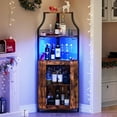 thumbnail image 1 of AKDSteel Farmhouse Wine Bar Corner Cabinet with Storage, Small Buffet Sideboard with Detachable Rack and Buffet Mesh Door, Glass Rack, Liquor Coffee Bar Cupboard for Kitchen, Dining Room, 1 of 9