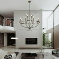 thumbnail image 6 of TFCFL 12-Light Kitchen Island Chandelier Farmhouse Industrial Pendant Light Large Round Hanging Lamp, 6 of 21