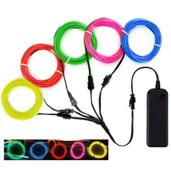 LED Glow Cable Luminous Car Decoration 300cm Halloween Neon EL Wire DIY Clothing for Christmas Red One Size