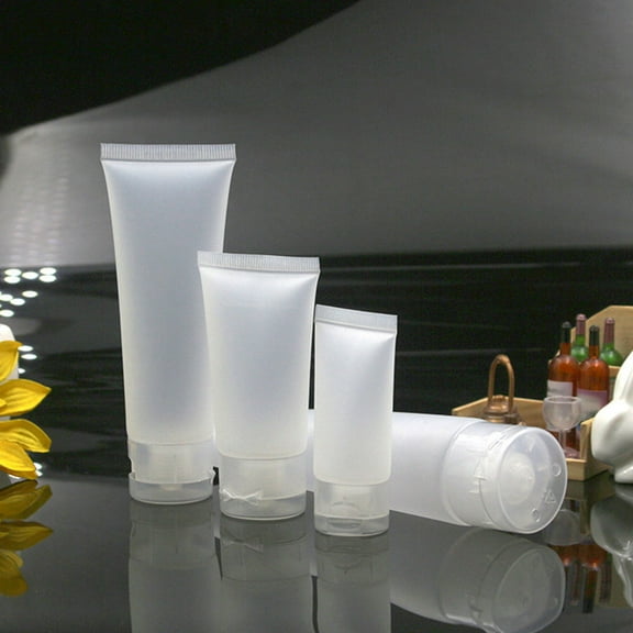 DRAFIDEEP 4Pcs Travel Bottle for Airtight Non-Leak Approved Plastic Empty Lotion Tubes White 3.4 x 1.1 x 1.1 in