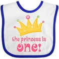thumbnail image 3 of Inktastic Cute Princess is One 1st Birthday Girls Baby Bib, 3 of 4