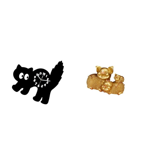 Reloj de pared decorativo con figura de cerdito de la , adorno de escritorio, estatua de animal, material acrílico, silencioso, fina elaboración