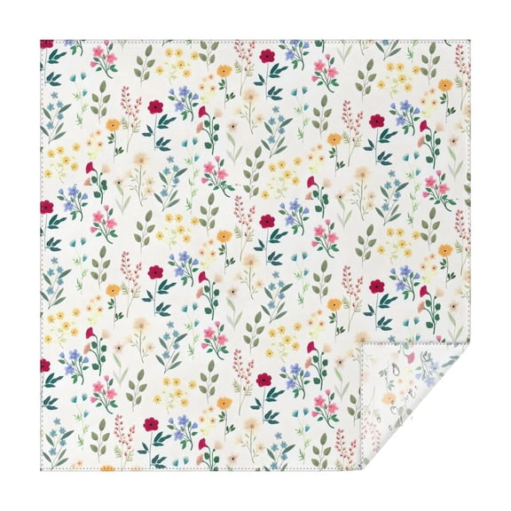 Pioneer Flower Floral Print Pattern Square Tablecloth,Waterproof Square Table Cover,Wipeable Spillproof Washable Table Cover for Home Kitchen Party Decor 42"X42"(107x107cm)