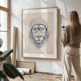 thumbnail image 2 of Cool lion - Drawing Animal Line Art Illustration Sketch Modern Art Fashion Oak Framed Wall Art Print 12 x 16 inches, 2 of 15