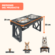 thumbnail image 2 of Comedero Elevado para Perro y Gato MASCOAMIGO Soporte de Plástico con Cuencos de Acero Inoxidable, 3 Alturas, Antideslizante, Negro, 2 of 8