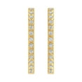 thumbnail image 2 of 10K Yellow Gold Bezel Set Diamond Hoop Earrings (I2-I3 Clarity, 1/4 Carat), 2 of 4