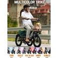 thumbnail image 5 of ESKUTE Adult E Trike Electric Tricycle – 750W Brushless Motor, 18 MPH, Fat Tires, Foldable Step-Thru 3-Wheel E-Bike, Up to 55 Miles, Pink, 5 of 6