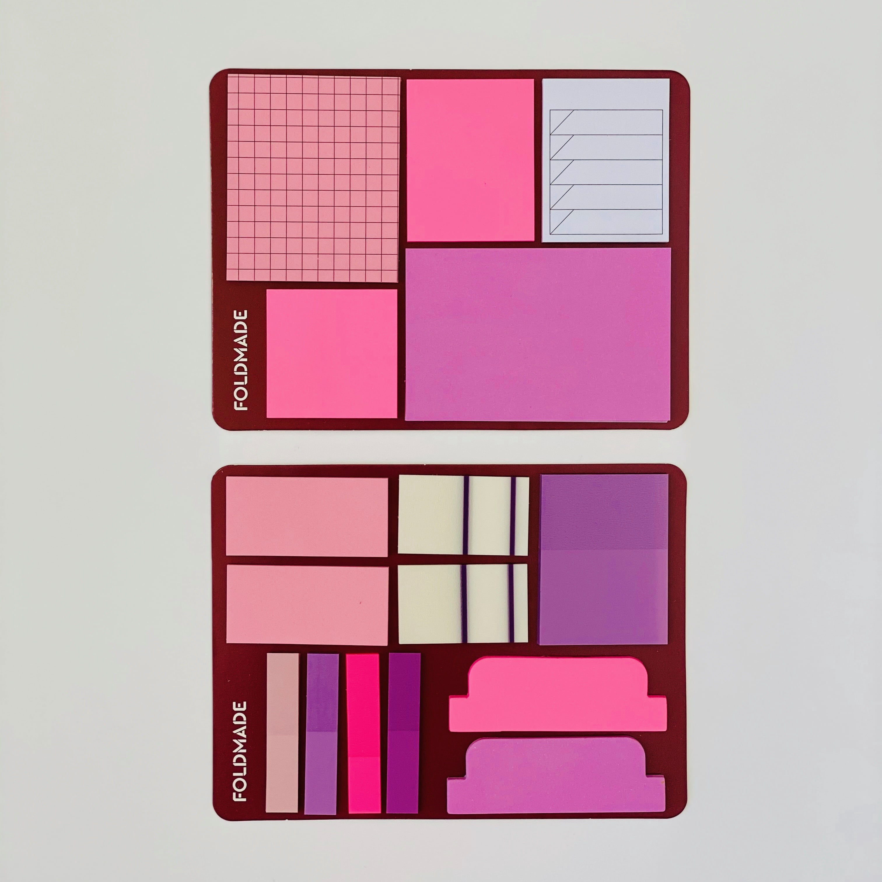 Foldmade Flag Tab Note Pad Set - Lipstick Red, 620 Count, Peel-N-Stick Holder