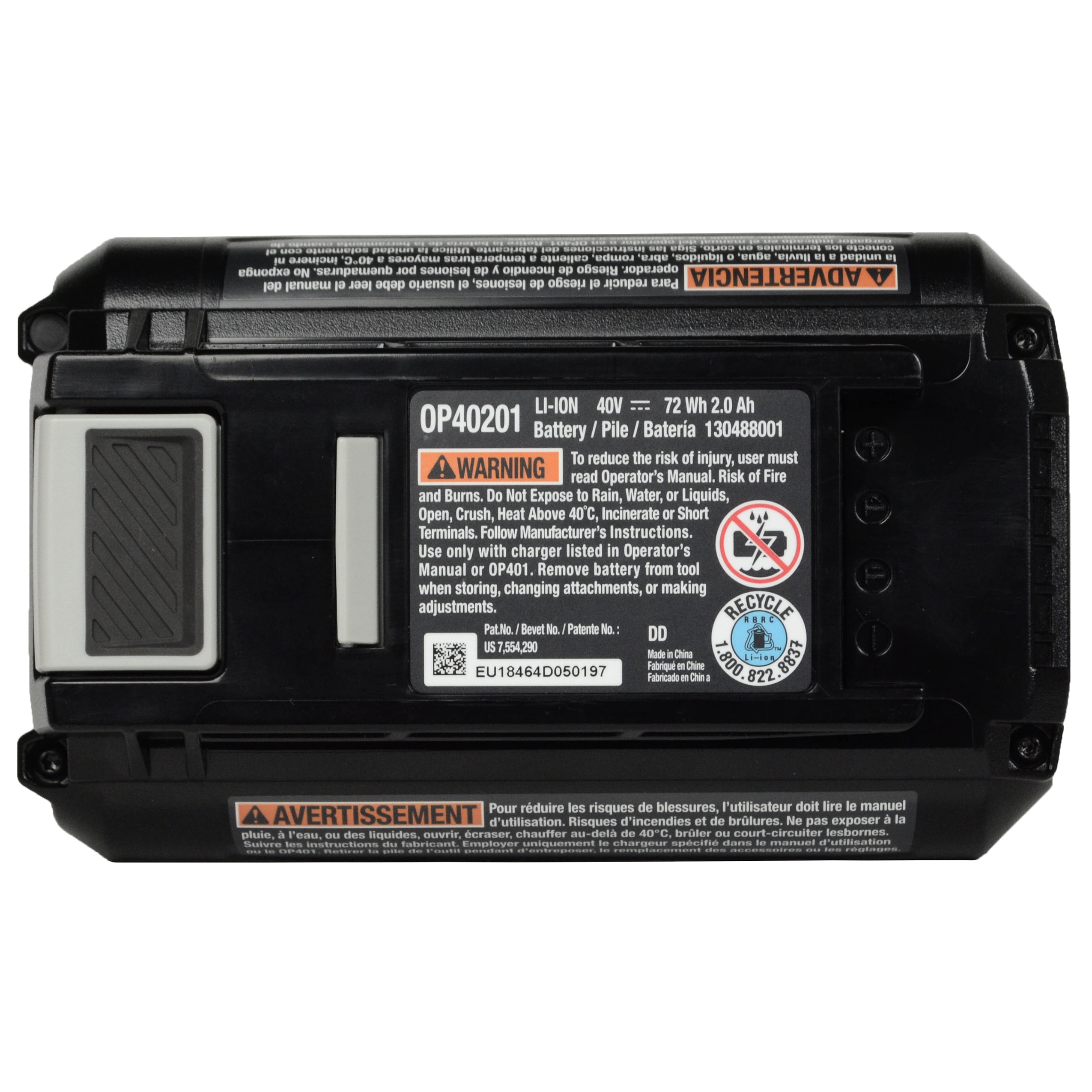 Ryobi Op40201 40v 2 0 Ah Lithium Ion Battery Pack Walmart Com Walmart Com