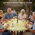 thumbnail image 3 of Round Outdoor Tablecloth with Umbrella Hole and Zipper, Yellow Palm Tree Tablecloth with Elastic Waterproof, Summer Botanical Tropical Tree Patio Table Covers for 36" - 44" Picnic Pool Tables, 3 of 9