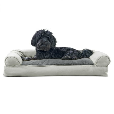 UPC: 0842229105735 | FurHaven Pet Products | Plush & Suede Pillow Sofa Pet Bed for Dogs & Cats  Gray  Medium