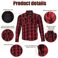 thumbnail image 3 of Dream Apparel Men's Long Sleeve Casual Shirt Armored Buffalo Plaid Flannel Shirt 100 % Cotton, 3 of 6