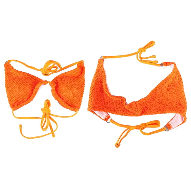 Conjunto De Traje De Baño Bikini Con Lazo Cruzado Lateral Color Puro Mujer 2