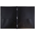 thumbnail image 2 of JAM Paper Plastic School POP Folders with Metal Fastener Clasps, Black, 6 per Pack, 2 of 4