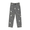 thumbnail image 6 of Uemuo Airplane Routes Around The World Pattern Men's Wide Leg Palazzo Lounge Pants with Pockets Light Weight Loose Comfy Casual Pajama Pants-Large, 6 of 9