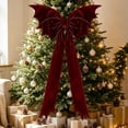 thumbnail image 2 of Extra Large Christmas Bow Decoration, Oversized Holiday Tree Topper for Porch, Window, Fireplace, Wedding Arch and Party Decor, Wine 45 inch, 2 of 6