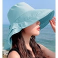 thumbnail image 2 of LinYooLi Chapeau de Protection Solaire Extérieur pour Femmes, Pliable, Large Bord, Queue de Cheval, Seau pour Cyclisme, Randonnée, 2 of 3