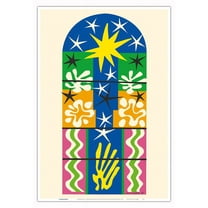 Christmas Eve - Maquette Design for Stain-Glass Window - From an Original Cut-Out Artwork by Henri Matisse c.1952 - Master Art Print (Unframed) 13in x 19in