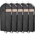 thumbnail image 1 of 60" Garment Bags for Travel, 5 Pack Garment Bag for Dresses Long, Visible Design Dress Bags for Hanging Clothes, Storage Wedding Gowns, Dresses, Suits, 1 of 5