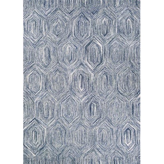 Couristan 30620310020030T 2 x 3 ft. Crawford Princess Cut Hand Crafted Rectangle Area Rug - Denim & Ivory