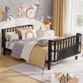 thumbnail image 2 of Mirightone Twin Bed Frames with Rails, Metal Montessori Bed with Slats Support, Low to Ground with Removable Bed Rails for Bedroom, Black, 2 of 8