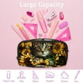 thumbnail image 4 of MUOOUM Pencil Case, Sunflowers Cat Kitten Large Capacity Pencil Pouch Stationery Pen Bag, 4 of 7